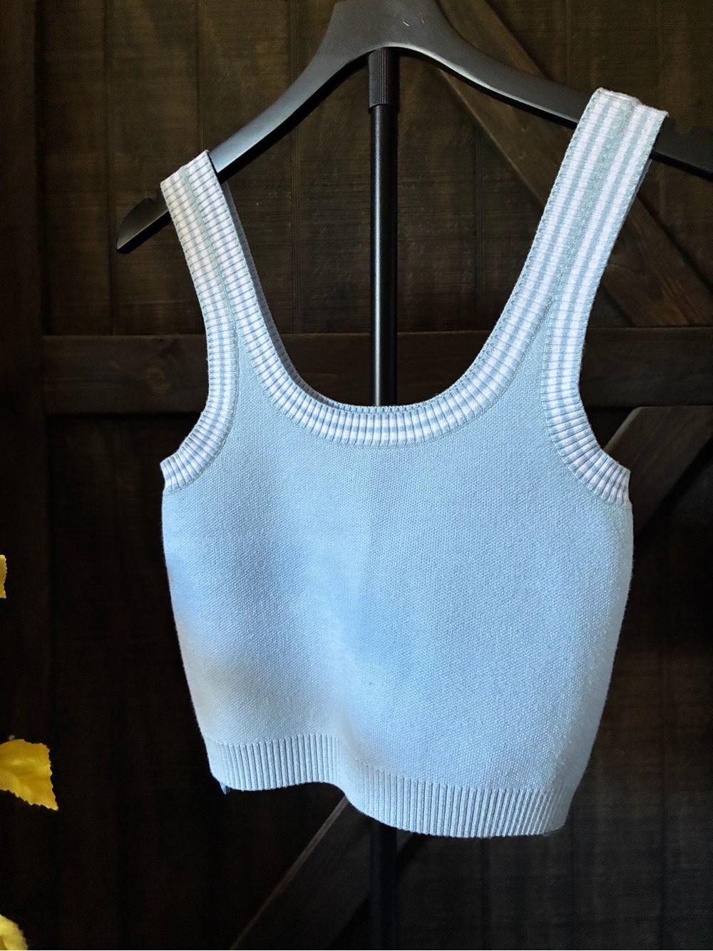 K-Swiss Light Blue Ribbed Scoop Neck Tank